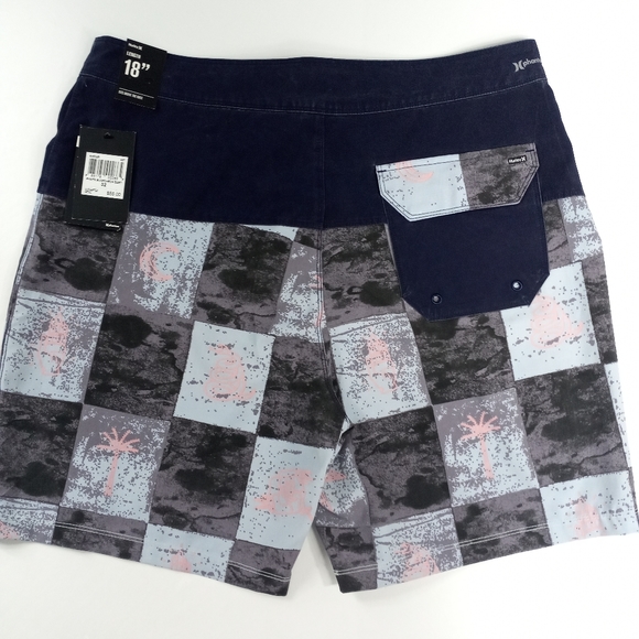 Hurley Surfcheck Phantom Boardshorts 18" Aqua 32 - Picture 3 of 11